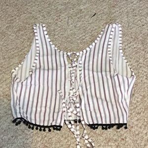 stripped crop tank top